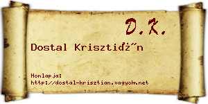 Dostal Krisztián névjegykártya